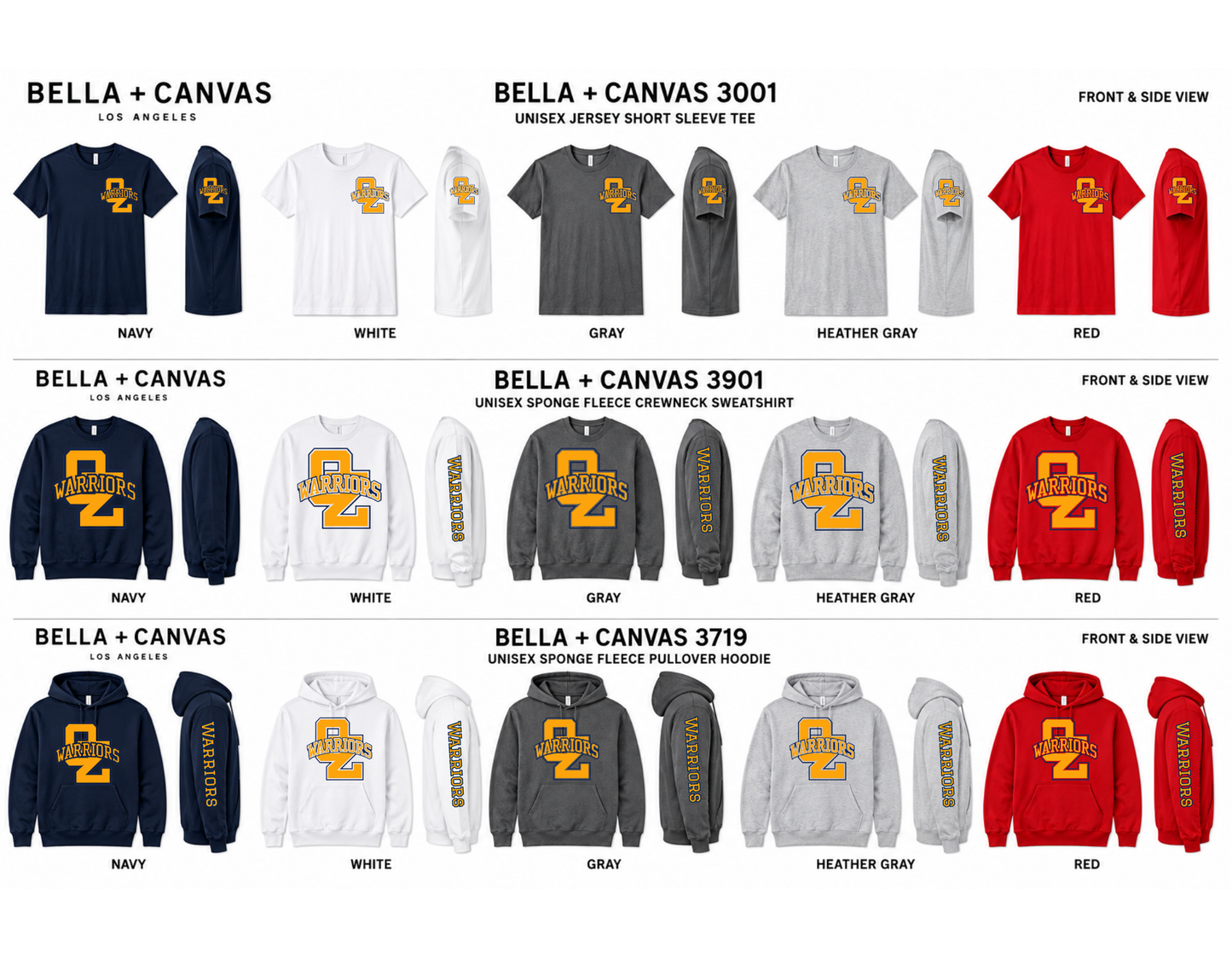 Ozaukee Warriors Block O Spirit Wear