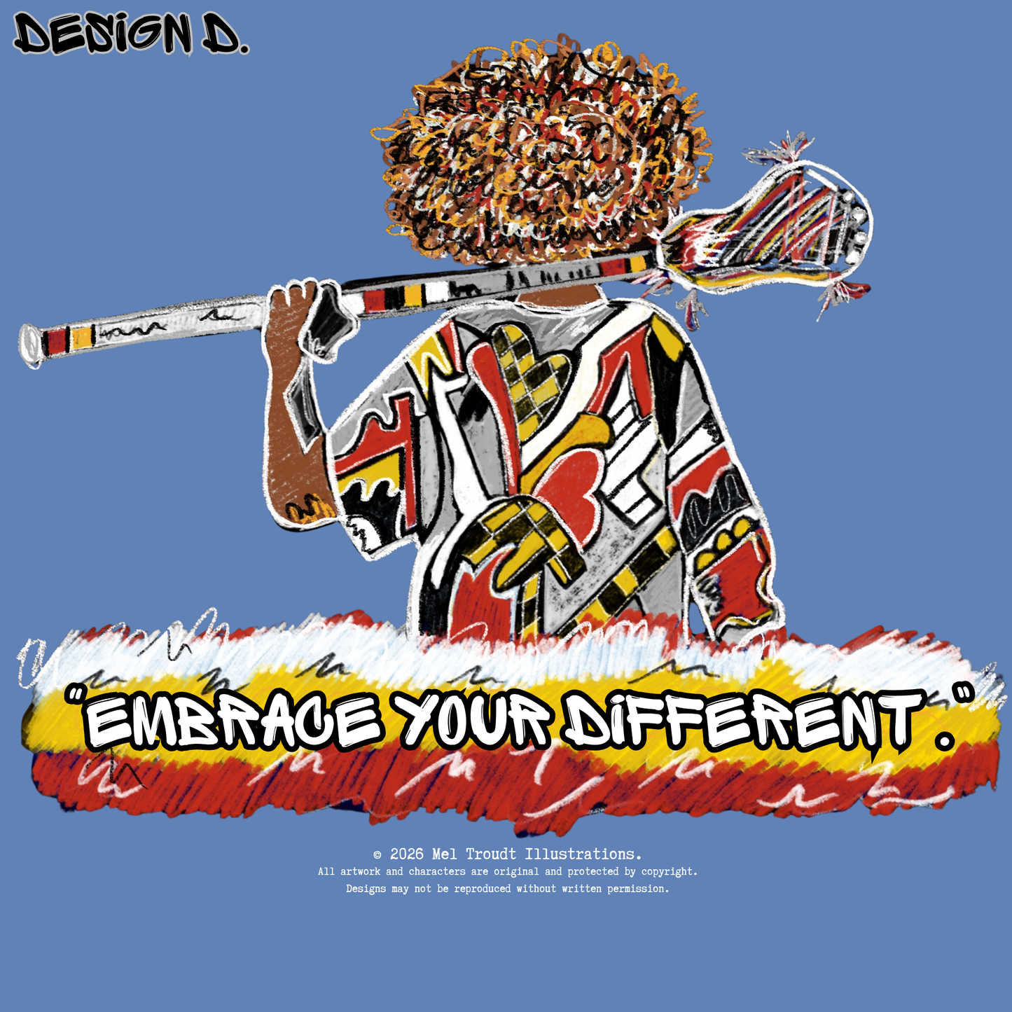 Embrace Your Different Lacrosse Tee – Bold Artistic Player Design