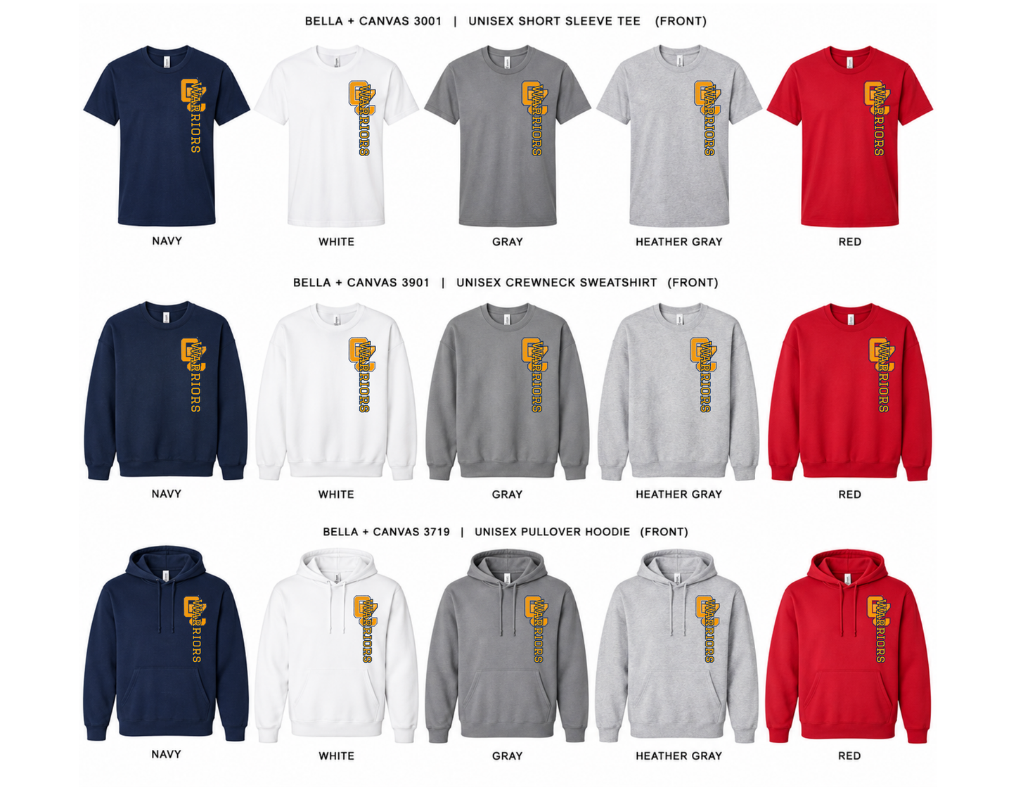 Ozaukee Warriors Block O Spirit Wear