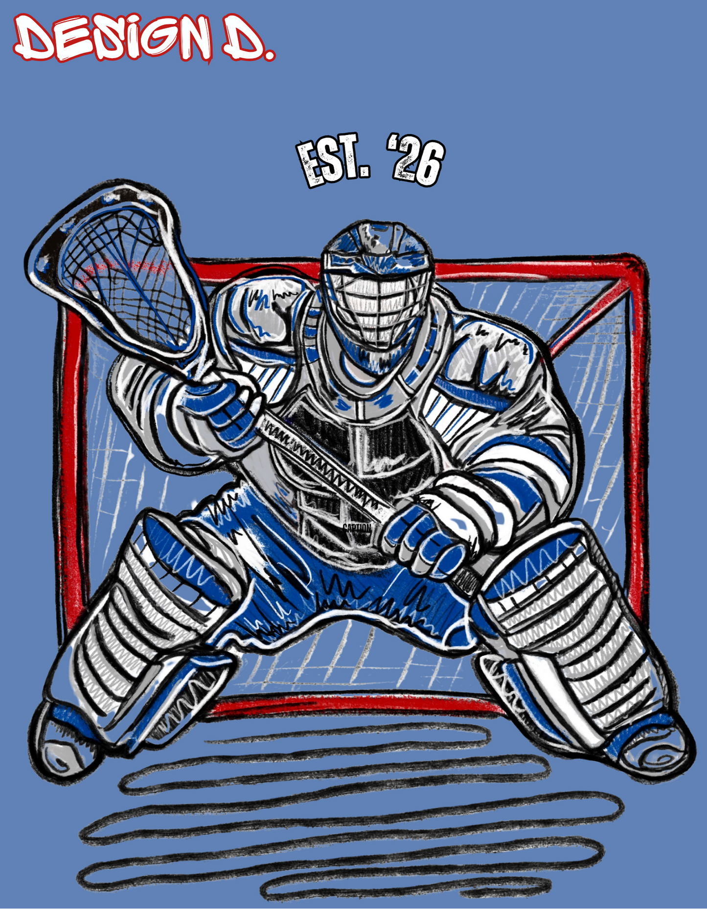 Try Me Bro Lacrosse Goalie Tee | Hand-Sketched LAX Goalie Graphic T-shirt